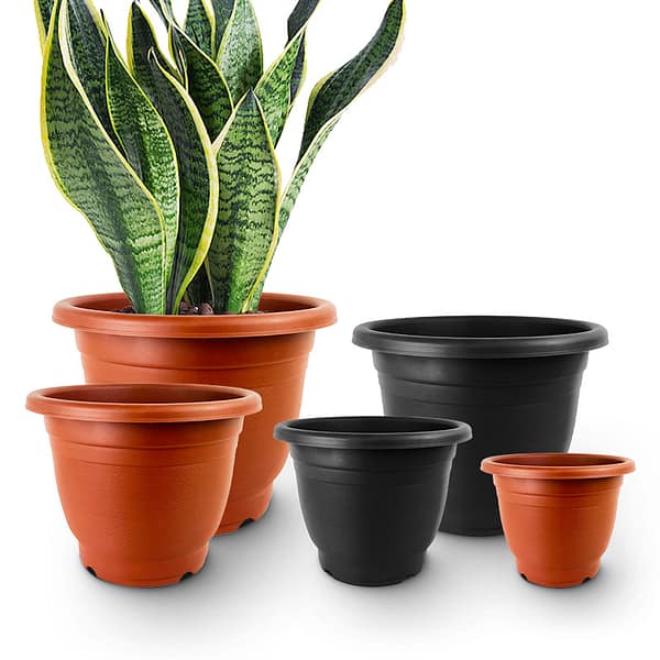 Terracotta plastic flower pot