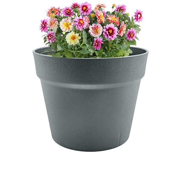 UV-resistant plastic flower pot for outdoor plants