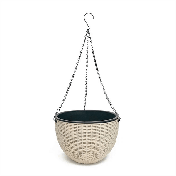 10 Inch Rattan Effect Hanging Baskets