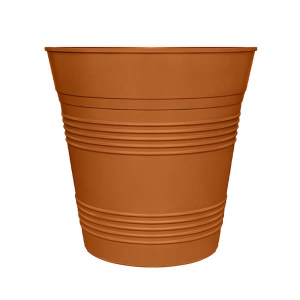 orange plastic planters